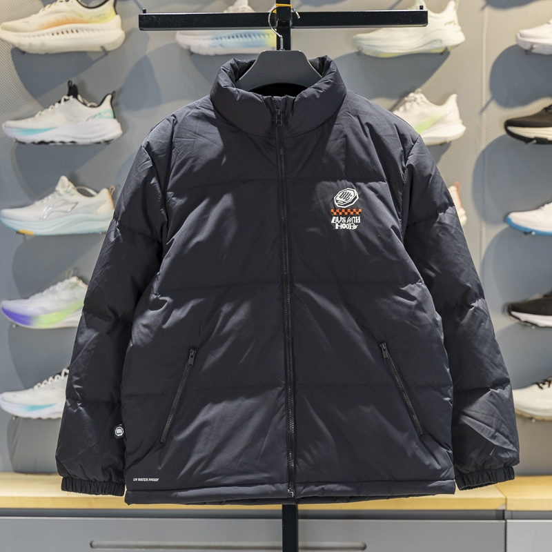 李宁保暖立领男子短羽绒服