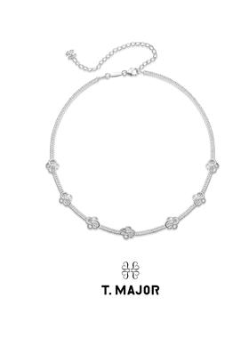 山茱萸系列 四照花小花间隔拼接项链