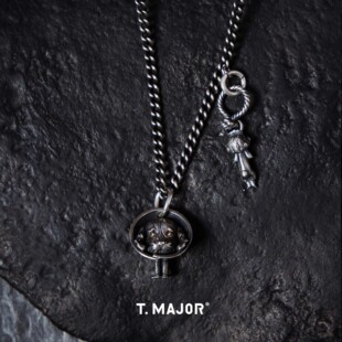 T.MAJOR 机能系列 金色眼睛伊丽莎白圈忧郁小狗项链