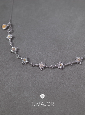 T.MAJOR 鎏金系列 星蕊分色做旧拼链长项链