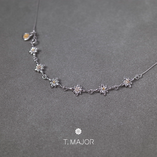 T.MAJOR 鎏金系列 星蕊分色做旧拼链长项链