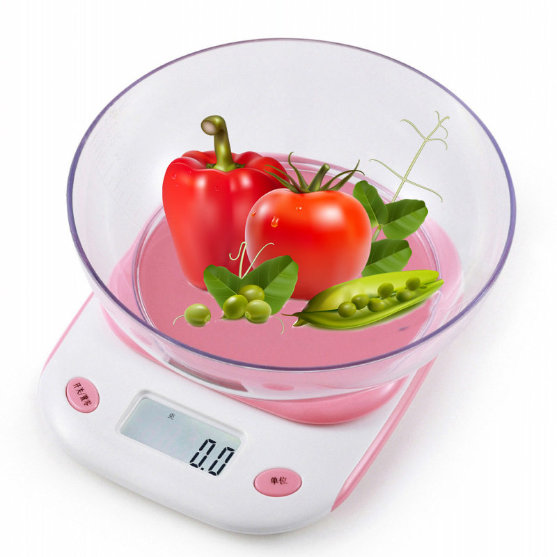 厨房秤带碗5g电子秤烘焙迷你电子称0.1g台秤厨房称重食物称精准