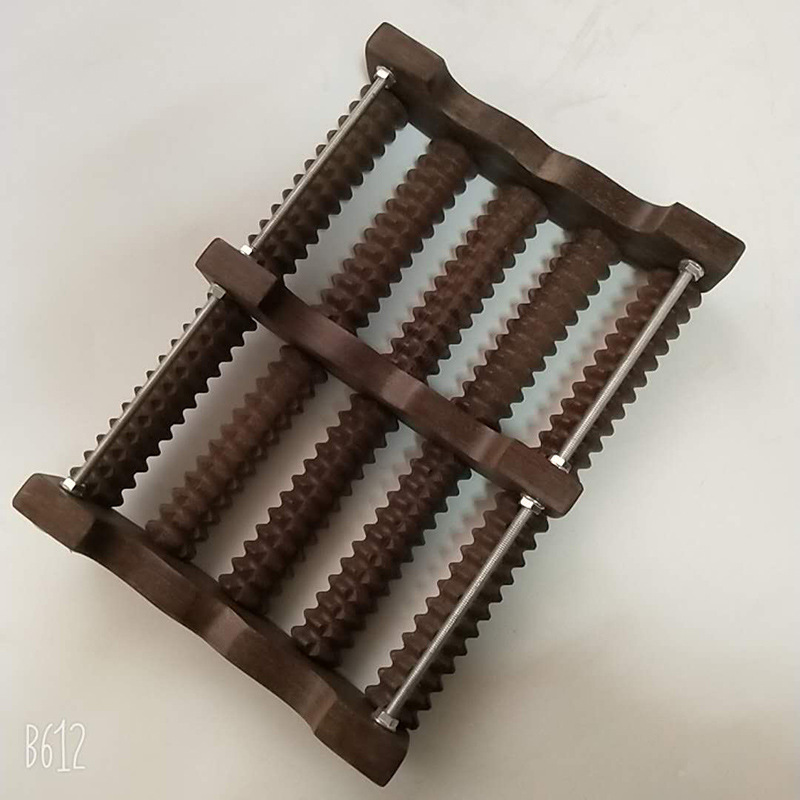 现货脚底按器滚轮式实木制脚部搓排材足部木质足底按器