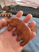 沙木铁按梳富贵象经络木梳檀木梳红木小老虎手把件