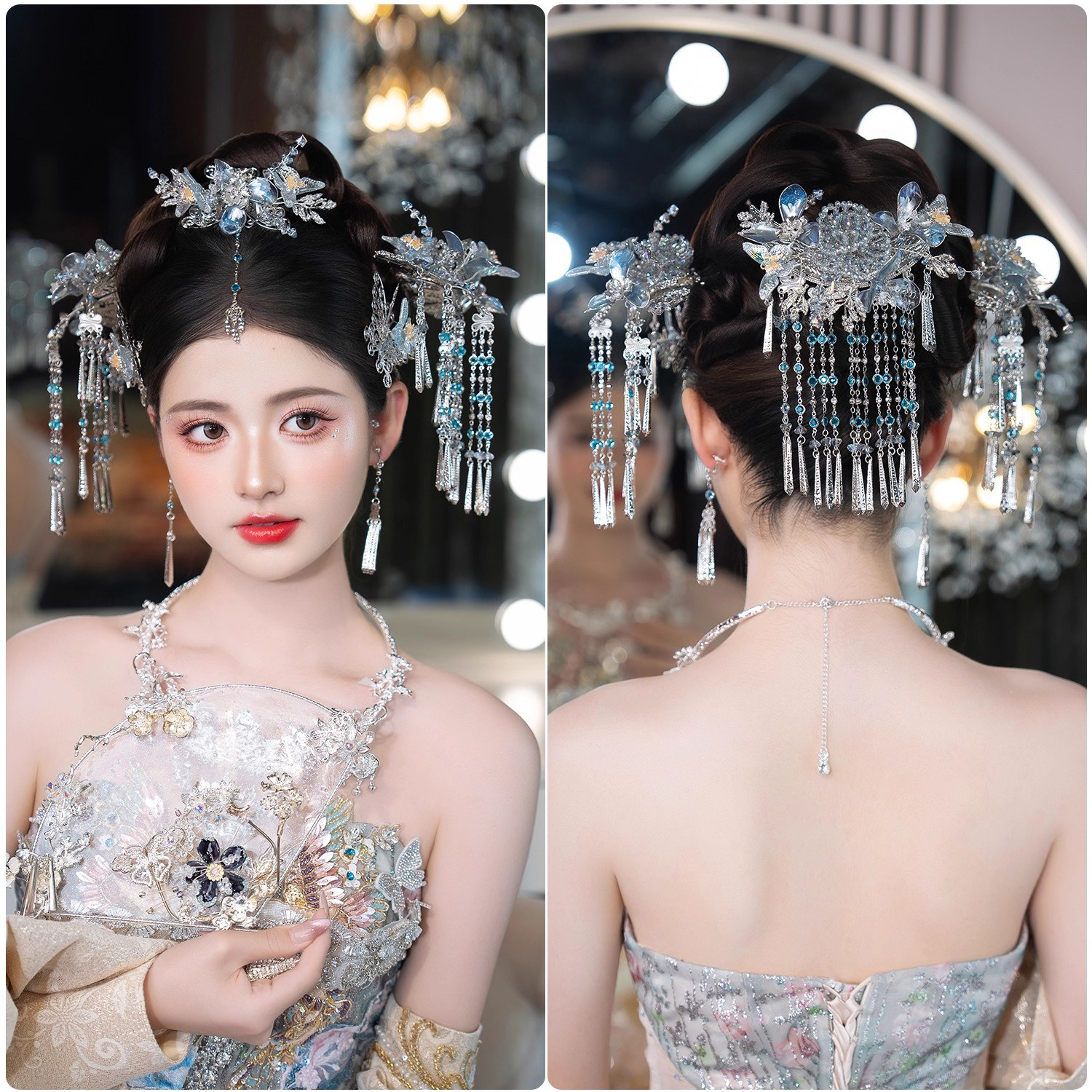 新品新娘头饰中式古典秀禾服龙凤褂汉服发饰古装婚礼结婚饰品