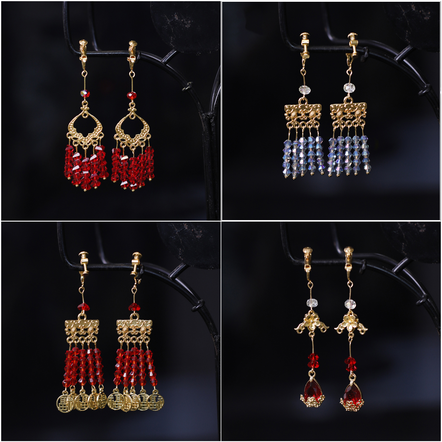 新款秀禾耳环新娘中式婚纱礼服结婚气质简约饰品摄影造型耳饰