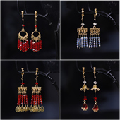 新款 秀禾耳环新娘中式 婚纱礼服结婚气质简约耳夹饰品摄影造型耳饰