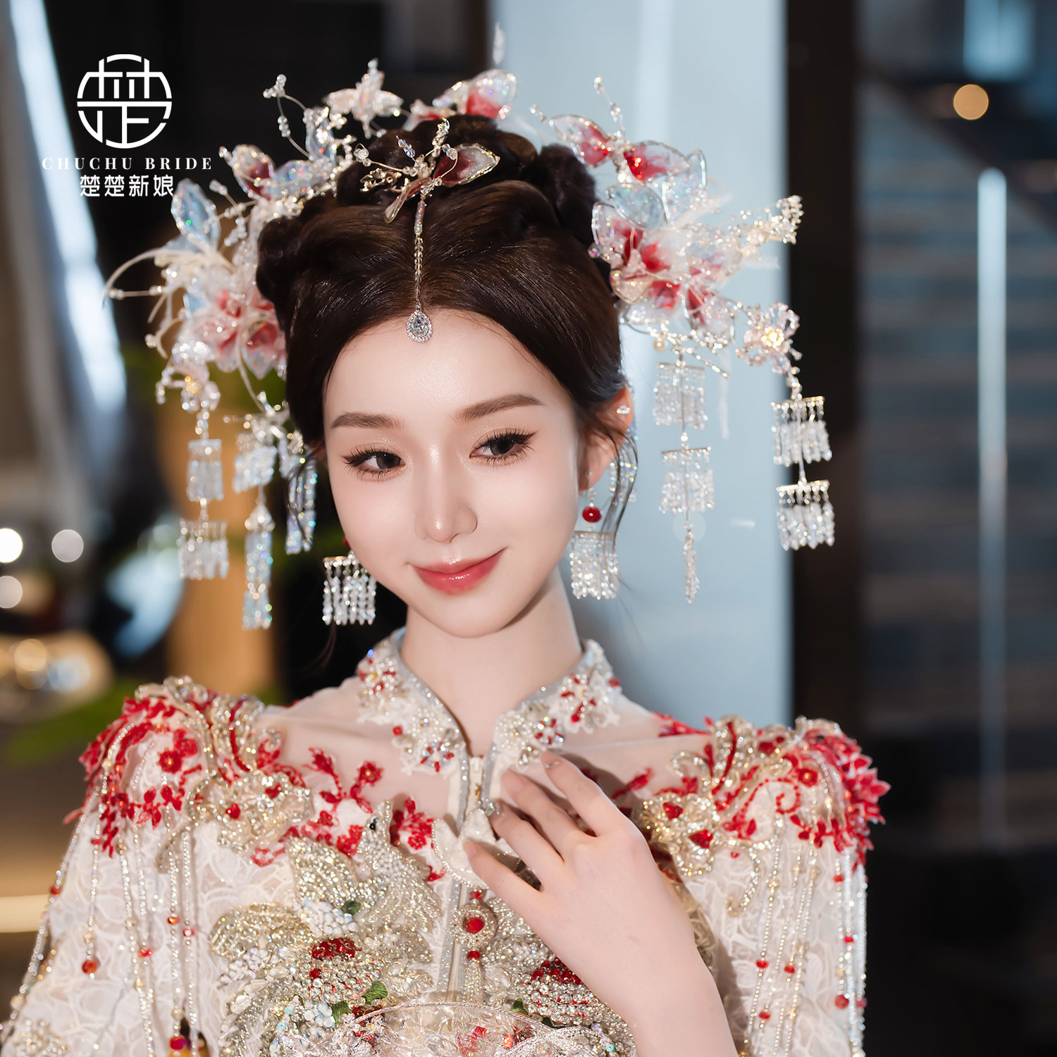 新娘结婚古风头饰婚纱跟妆发饰品
