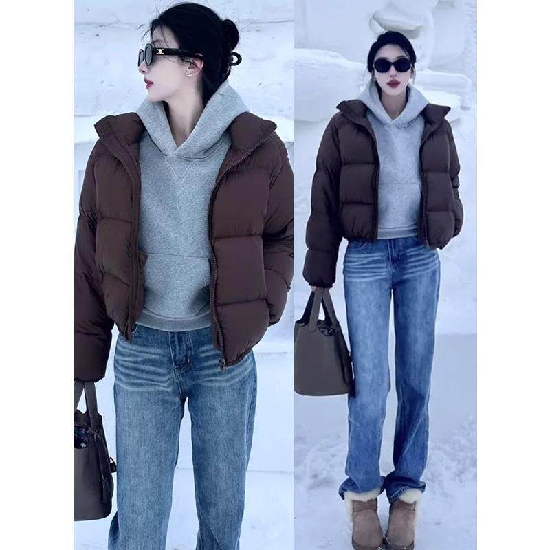 灰色连帽短款内搭加绒卫衣女2025新款秋冬加厚小个子正肩修身上衣