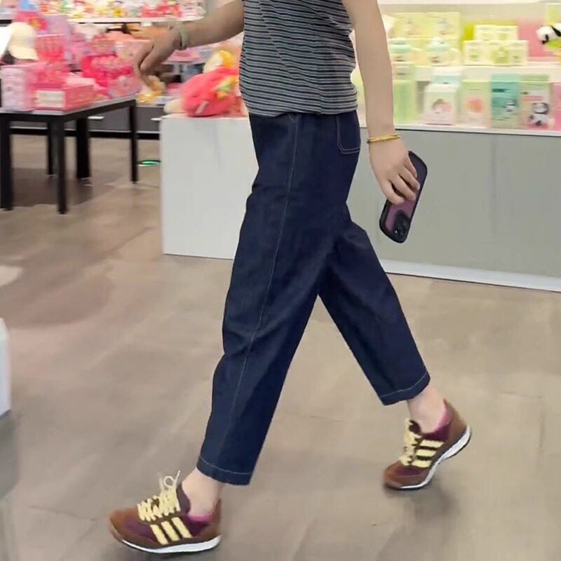 九分哈伦牛仔裤女夏薄款2026新款宽松小个子萝卜裤高腰显瘦老爹裤
