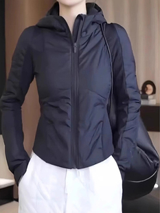 韩系收腰连帽工装外套女2025秋冬新款夹棉加厚小个子修身夹克上衣