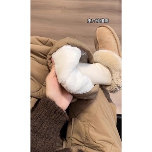 滑雪裤 外穿东北特厚防寒保暖裤 女2025秋冬新款 卡其色加绒加厚棉裤