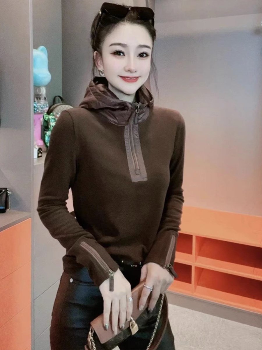 半拉炼连帽卫衣女春季美拉德穿搭套头上衣内搭今年流行漂亮打底衫,女装/女士精品,卫衣/绒衫,淘宝优惠券,粉丝福利购,淘宝优惠卷