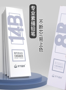 青竹绘画铅笔素描炭笔学生用初学者入门全套2h2b6b8b12b14b软中硬碳笔速写美术生专用工具绘图画画2b比套装