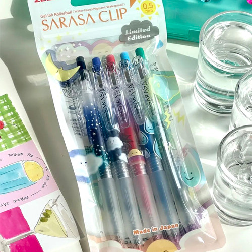 日本zebra斑马中性笔天气图鉴JJ15限定学生专做笔记彩色水笔0.5mm