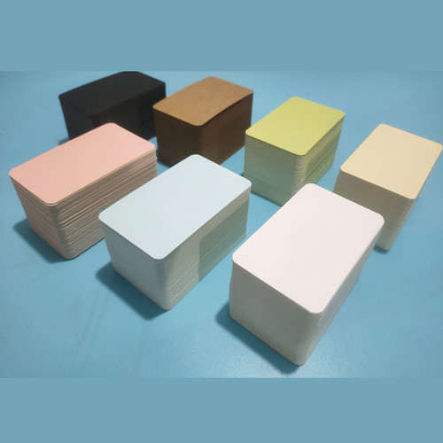 彩色白卡牛皮黑硬识字生字英语单词小卡片双面空白硬纸加厚扑克牌