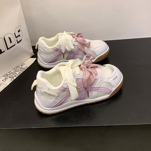 厚底网面透气小白鞋女2026年春夏季新款百搭网鞋小众休闲运动板鞋