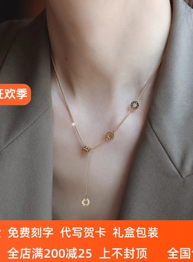 18K金小蛮腰流苏项链女锁骨链