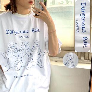 个性班服短袖t恤女宽松夏装原宿bf风新款韩版ins潮学生半袖上衣体