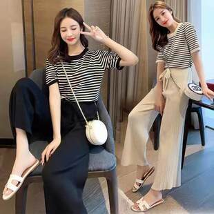 个性潮流班服夏时尚运动套装女学生韩版宽松休闲阔腿裤女两件套春