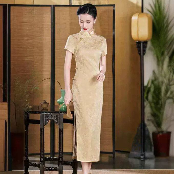 高端交织桑蚕丝旗袍2025新款女夏季气质改良国风真丝连衣裙年轻款