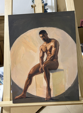 肌肉男模特装饰画卧室挂画喷绘油画靠墙工作室男体有型艺术