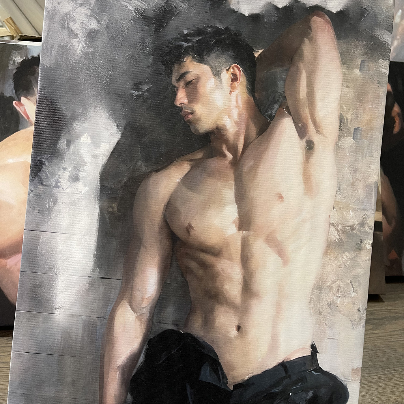 废墟肌肉男装饰画相框画框卧室挂现代装饰画
