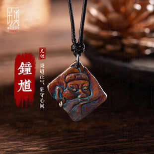 钟馗-999足银吊坠男士手工定制做旧工艺纯银饰品项链男女送人礼物