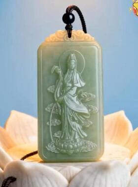 非金属布艺项链非金属石英石项坠/吊坠观音吊坠温润细腻保平安