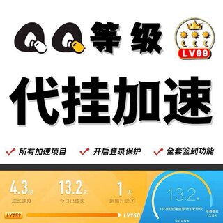 QQ等级代挂机q带挂代练qq全套任务加速代挂电脑在线升级成长签到