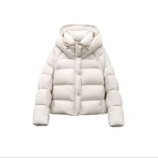 断码清仓新国标白鸭绒云朵泡芙短款连帽加厚羽绒服女冬季2025新款