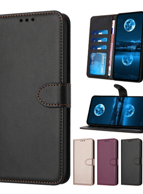 适用三星 Galaxy A17/A15/A34/A54/A36/A33/S25/S24/A52/A16/A35/A55 新款5 商务纯色 翻盖手机套 保护壳防摔