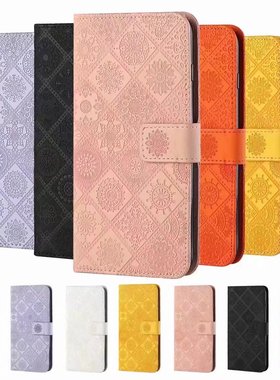 适用三星 Galaxy A14/S26/A34/A54/A53/A17/A55/A16/A22/A52/A72/S23 FE/S23/S22 民族风压花 手机皮套防摔套