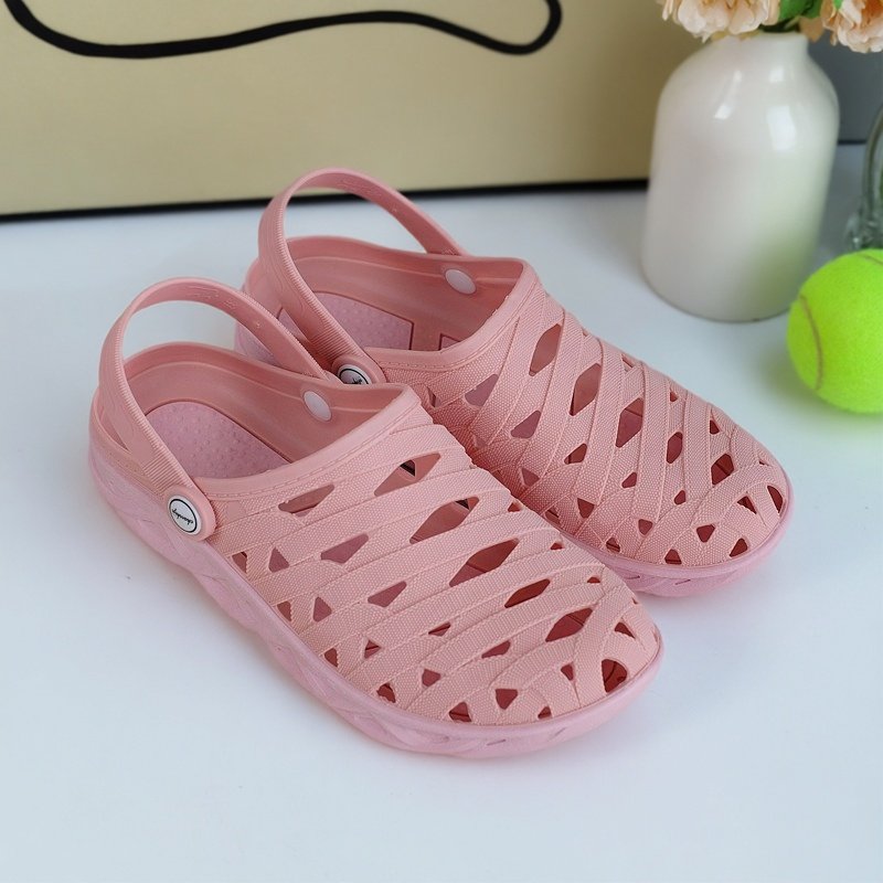 女士休闲越南洞洞鞋透气乳胶柔软沙滩鞋户外两用防滑硅胶厚底凉鞋