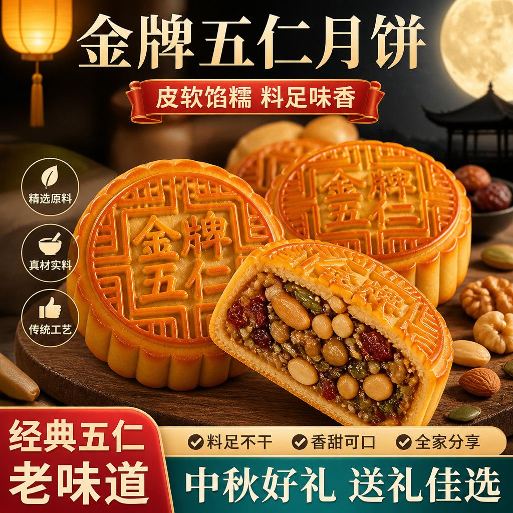 中秋糕点零食独立包装批发价月饼