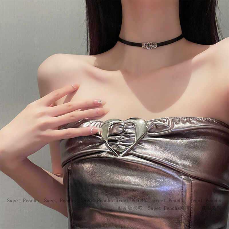 小众设计感黑色皮带扣choker日常百搭短款项圈极简颈环女y2k项链