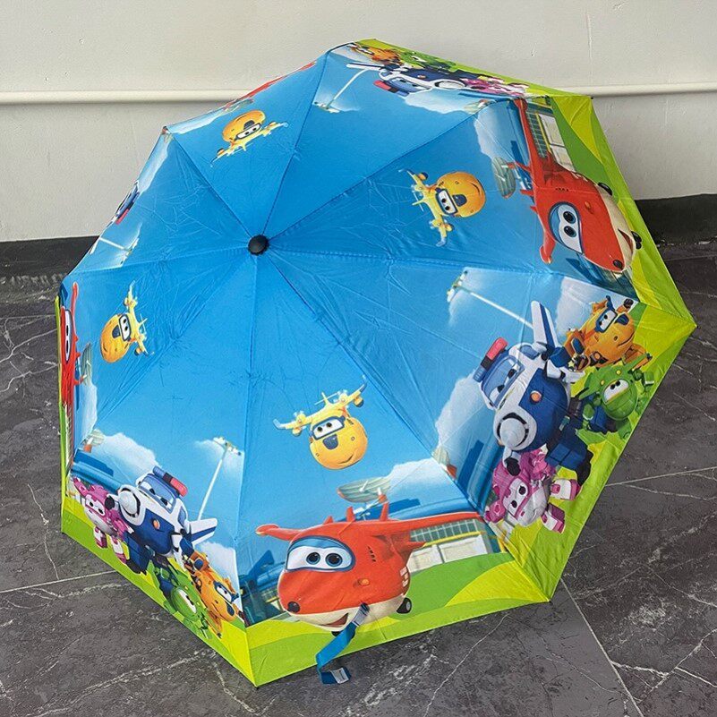 超级飞侠儿童雨伞防戳幼儿园宝宝折叠晴雨两用小学生三折伞男女孩