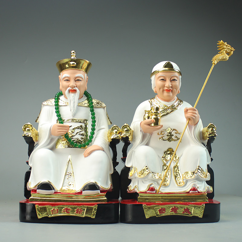 白老太太神像白老太爷白妈妈神像家用供奉树脂彩绘手工佛像1216寸