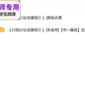 人教版道德与法治七下:我们与法律同行公开课课件PPT教案视频教师