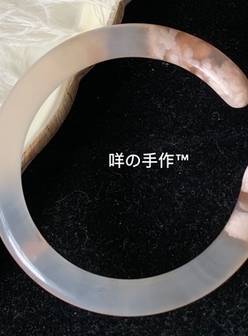 手作风樱花玛瑙天然冰种粉色玉髓