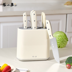 张小泉刀具套装皓影厨房专用菜刀六件套组合家用锋利套刀全套白色