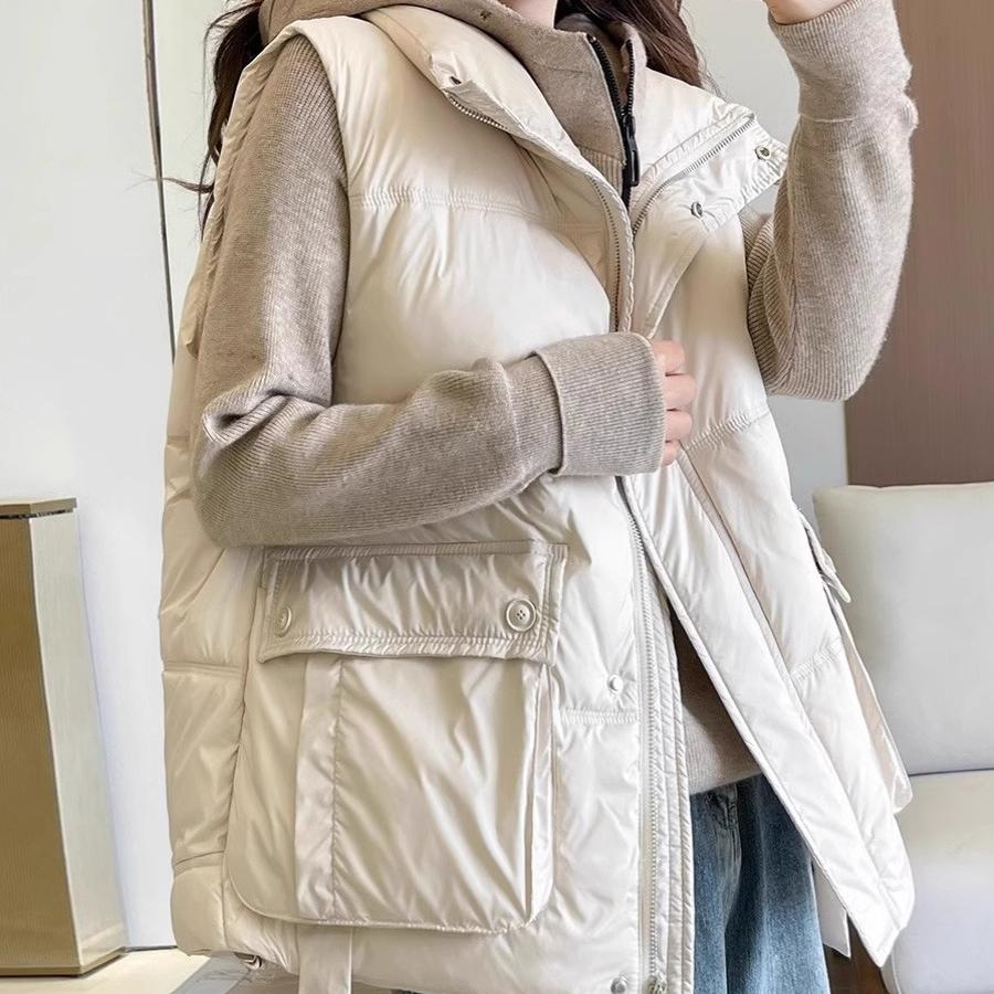 羽绒马甲大口袋背心外套