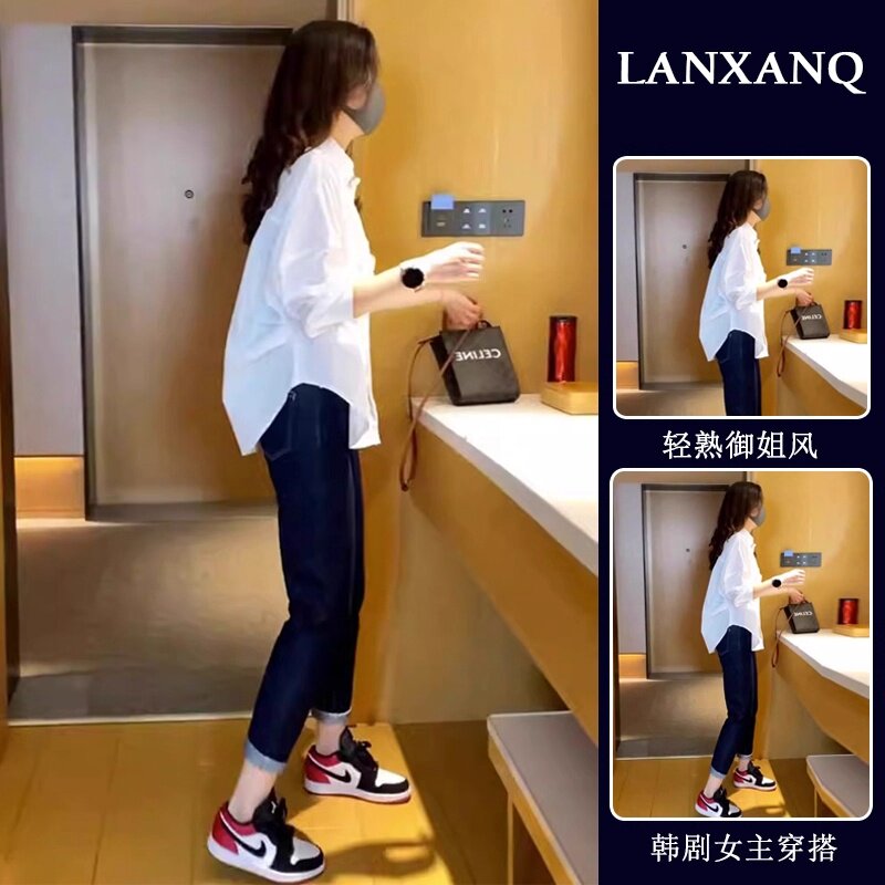 早秋装搭配一整套微胖显瘦套装小香风梨形身材穿搭盐系轻熟两件套