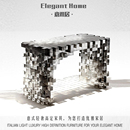 意式 简约艺术感渐变玄关桌 轻奢亚克力玄关台家用别墅豪宅设计师款