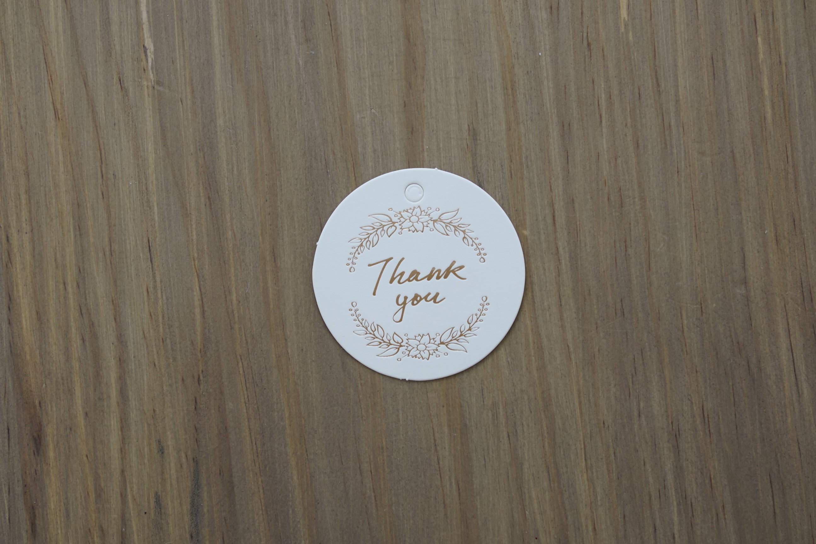 甜品台装饰酸奶瓶装饰圆形吊牌烫金thank you 50个/包 8元/包