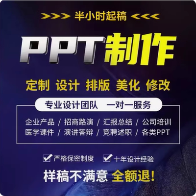 ppt制作代做专业定制美化修改设计动态排版课件工作总结路演讲稿