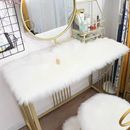 梳妆台毛毛垫圆形椅子垫长毛绒化妆台垫仿羊毛装 饰毛毛桌布桌面垫