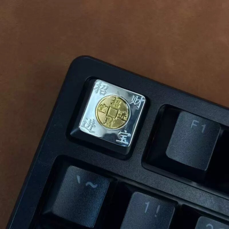 国风招财进宝财运亨通键帽 复古时尚键盘帽子个性键盘装饰品物件