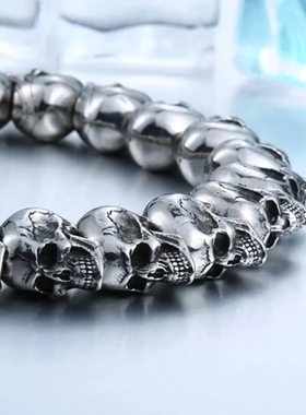 个性酷帅骷髅头手串精致潮流首饰