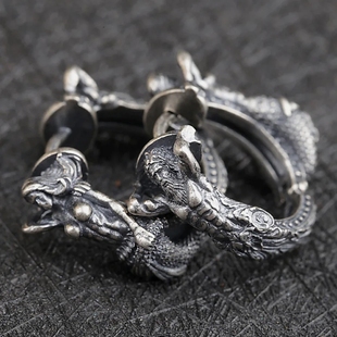 复古做旧宙斯波塞冬美人鱼耳钉耳环 个性朋克潮男女耳饰海洋